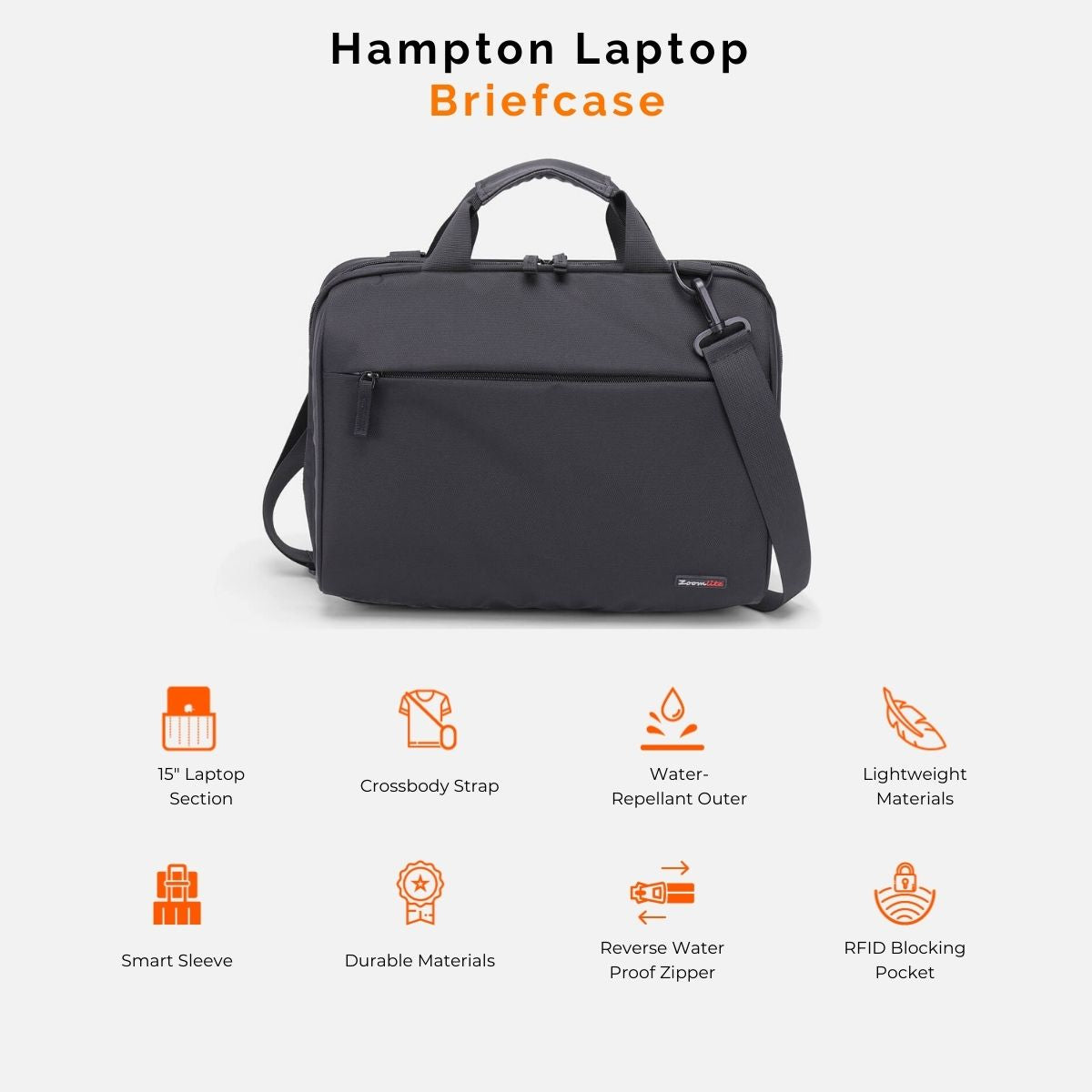 Hampton Slim Laptop Briefcase