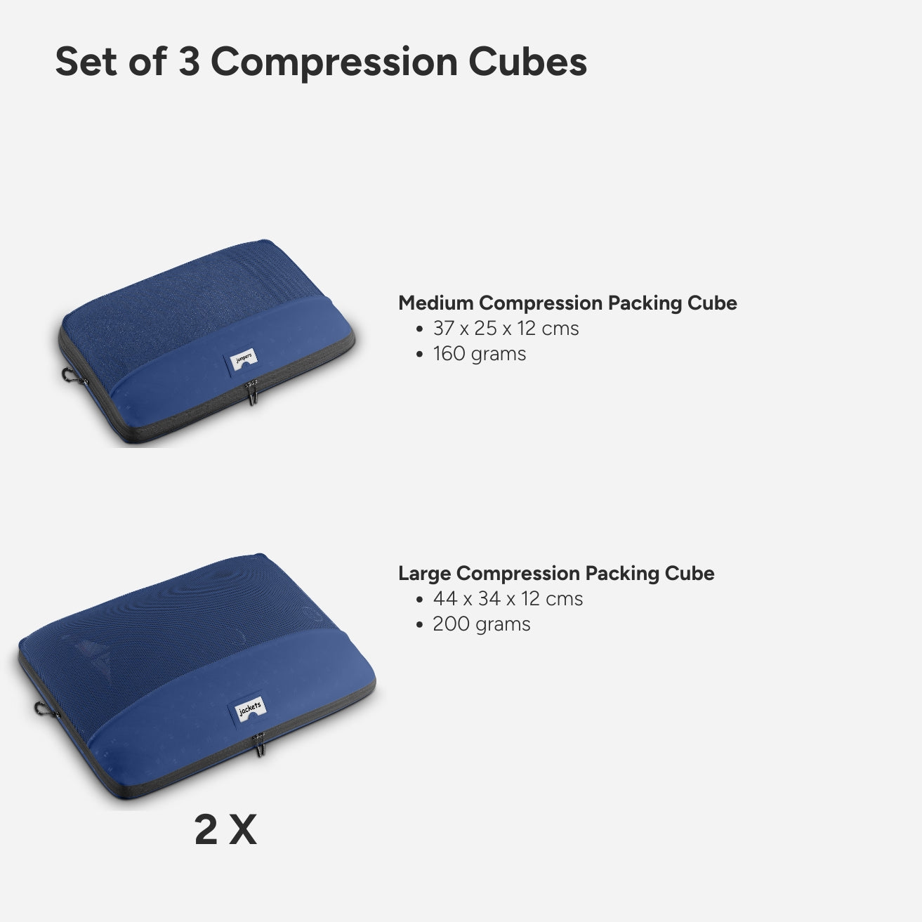Compression Packing Cubes - 3 Pc Max Set