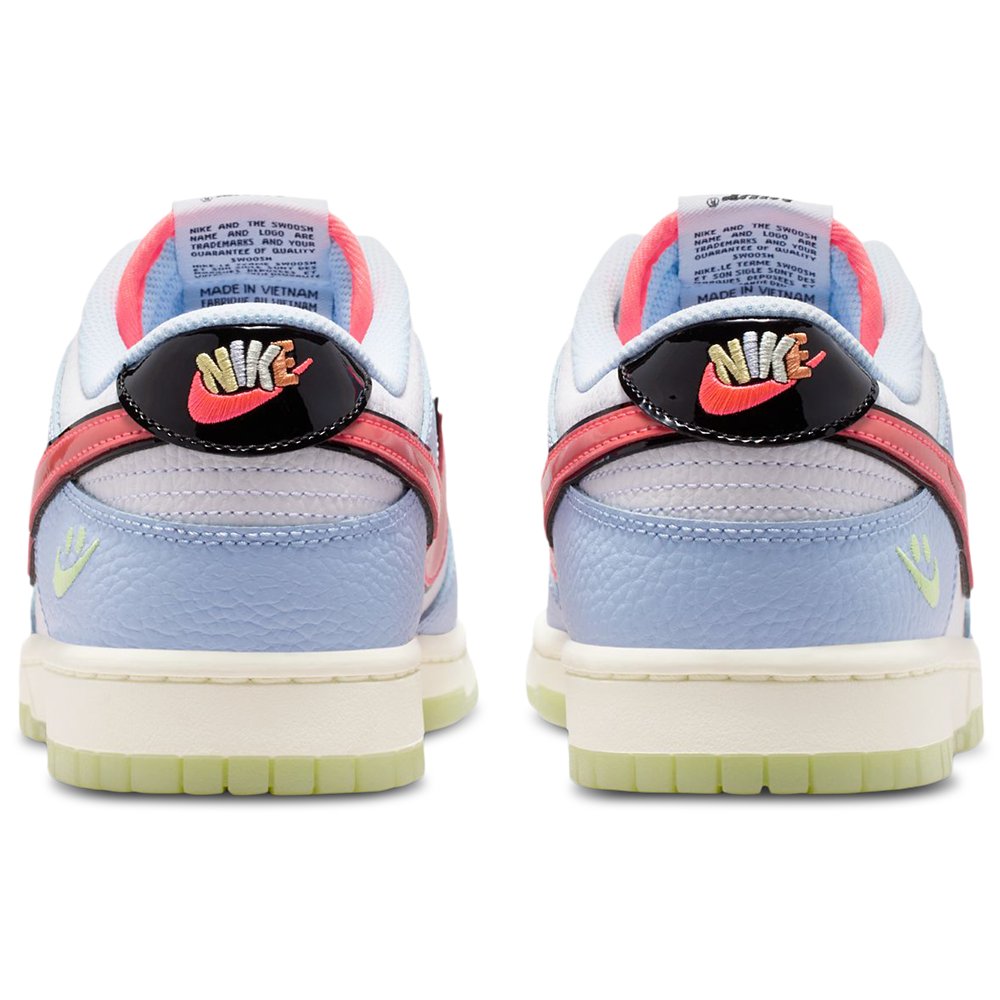 Nike Nike Dunk Low in White / Flash Crimson / Hydrogen Blue