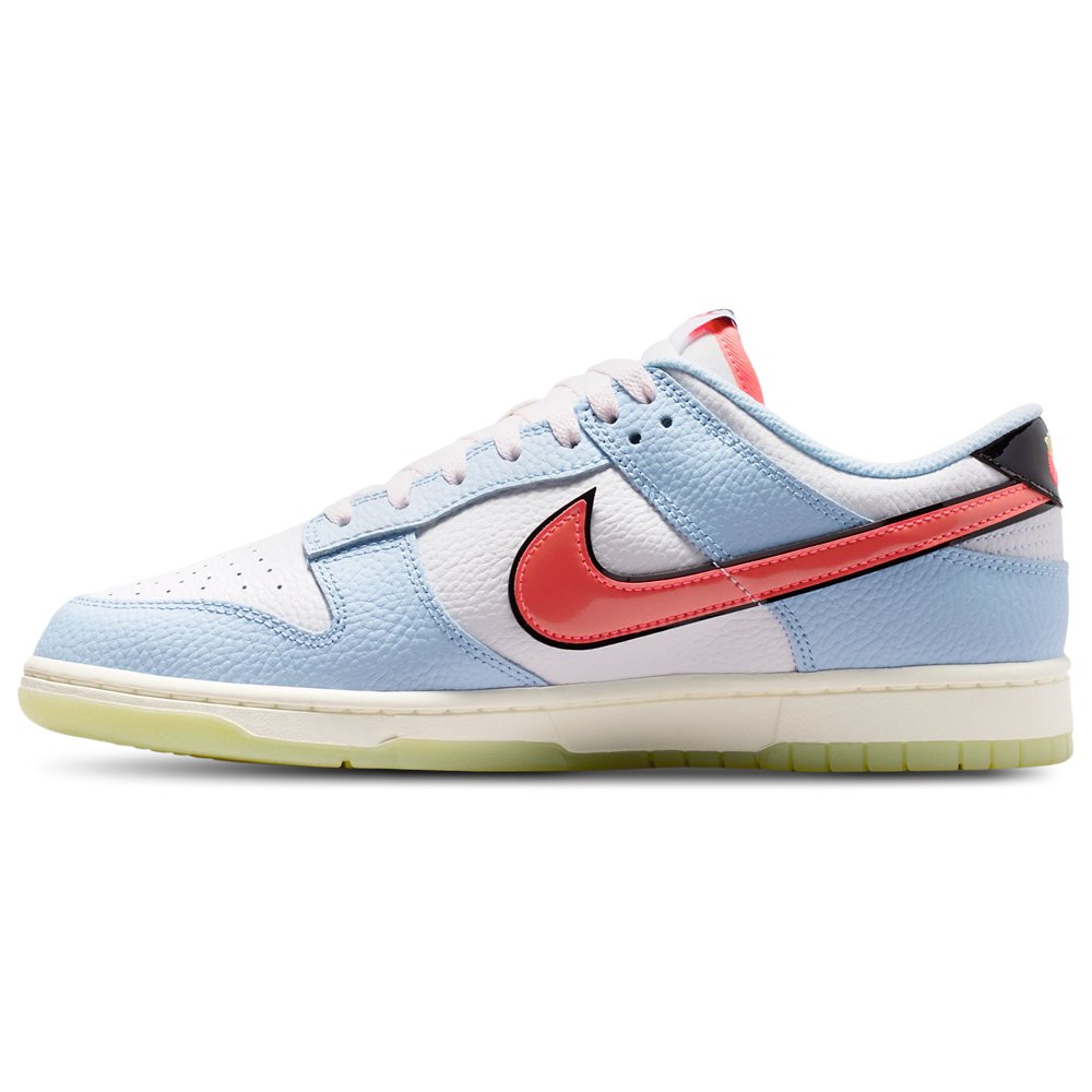Nike Nike Dunk Low in White / Flash Crimson / Hydrogen Blue