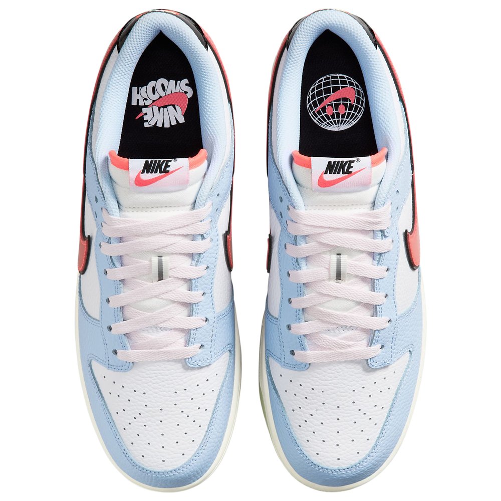 Nike Nike Dunk Low in White / Flash Crimson / Hydrogen Blue