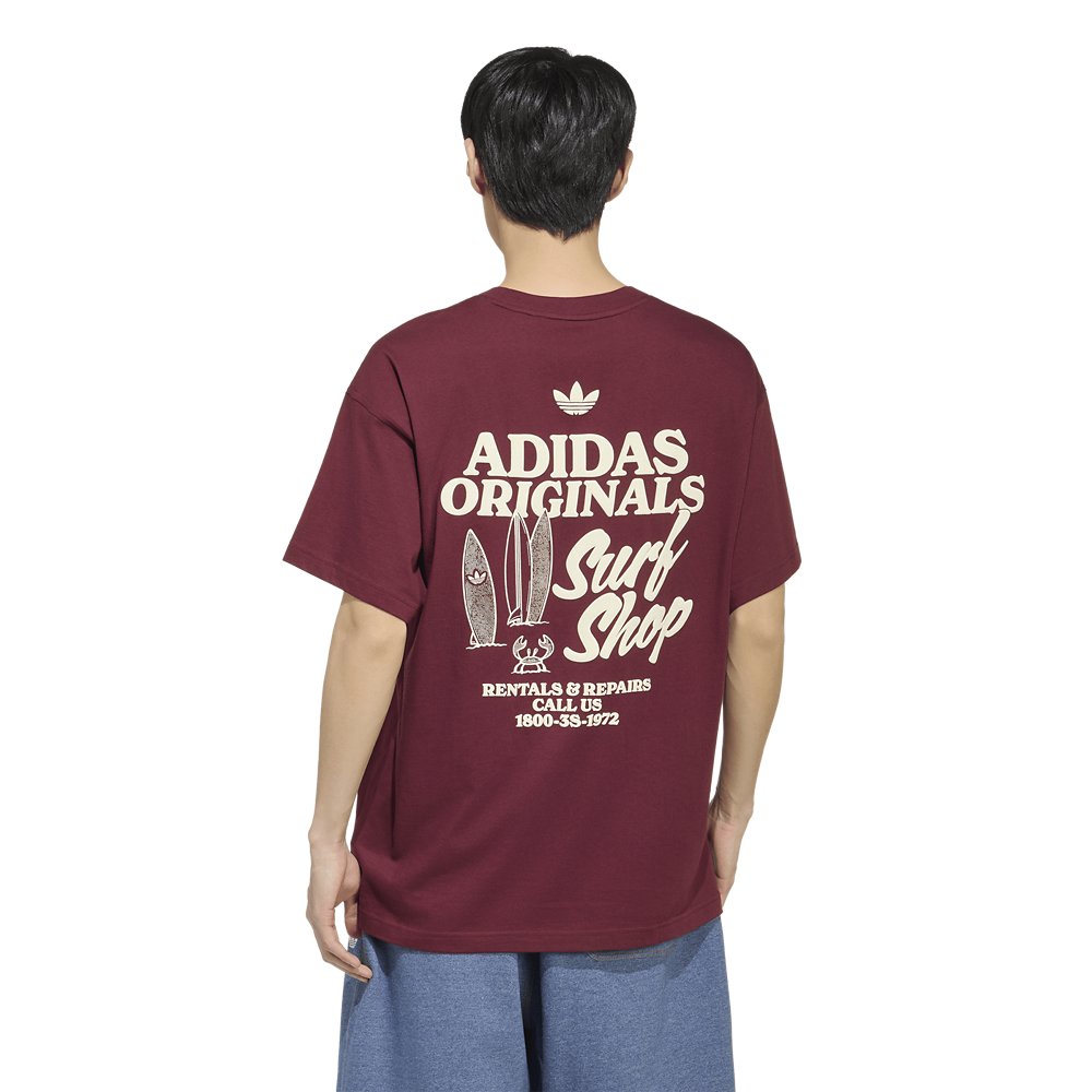 adidas adidas Originals Surf Shop Tee in Shadow Red