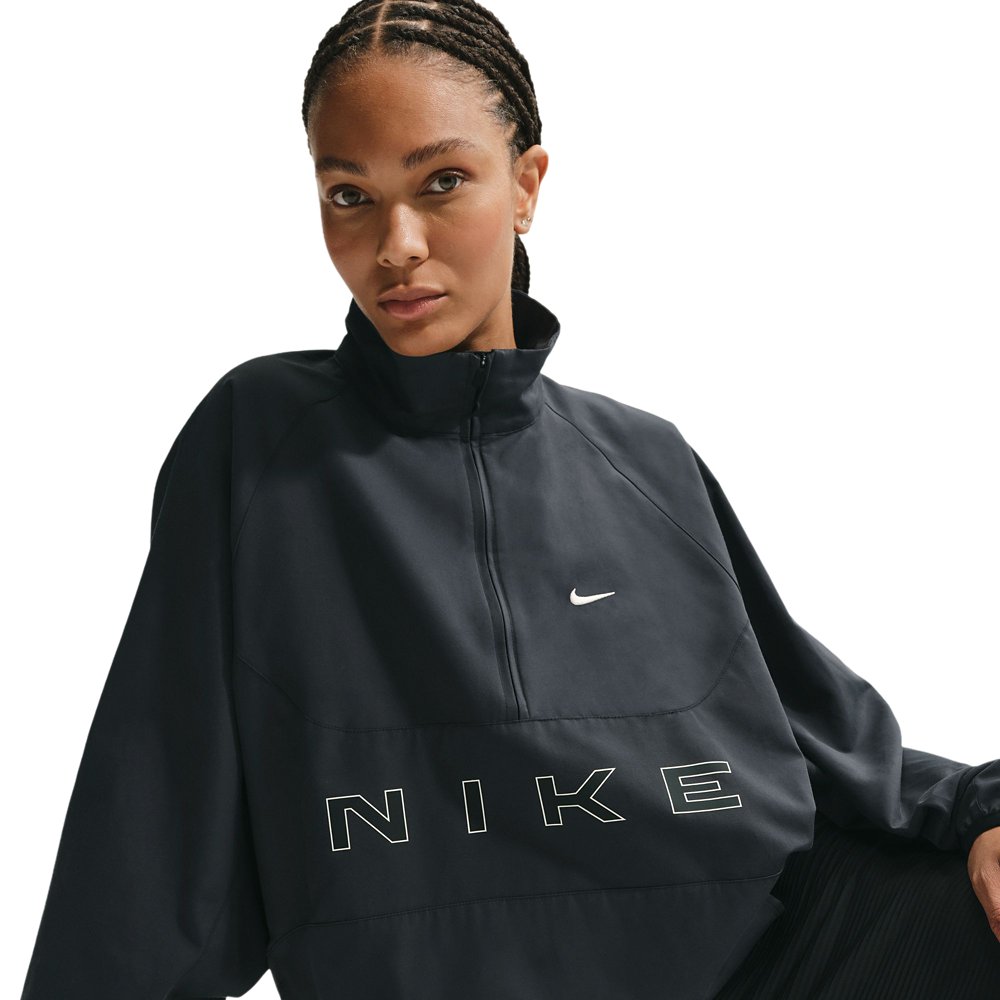 Nike Nike Sportwear Oversized 1/4-Zip Jacket in Black / Black / Chalk