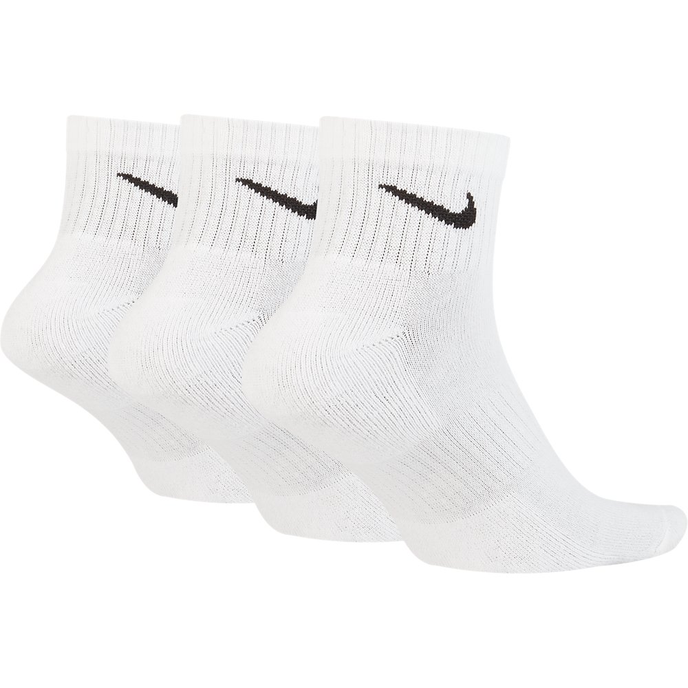 Nike Nike Size 6-8 Everyday Cushioned Training 3 Pack Ankle Socks in White / Black
