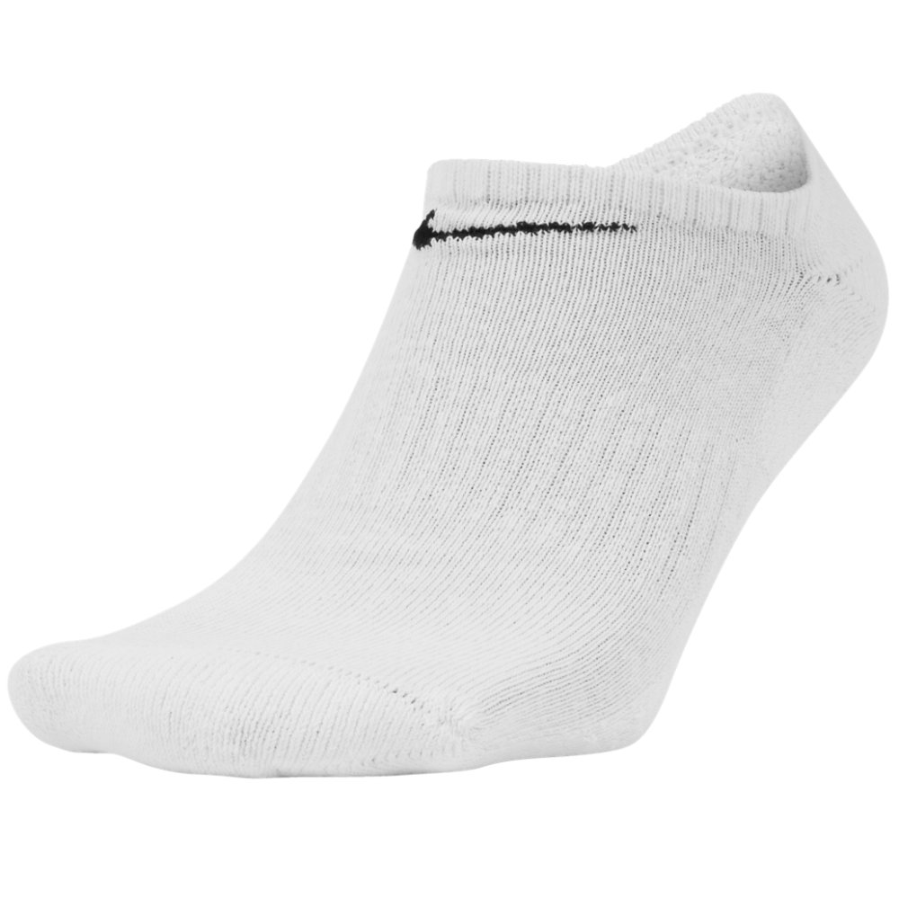 Nike Nike Size 8-12 Everyday Cushioned No-show 3 Pack Sock in White / Black