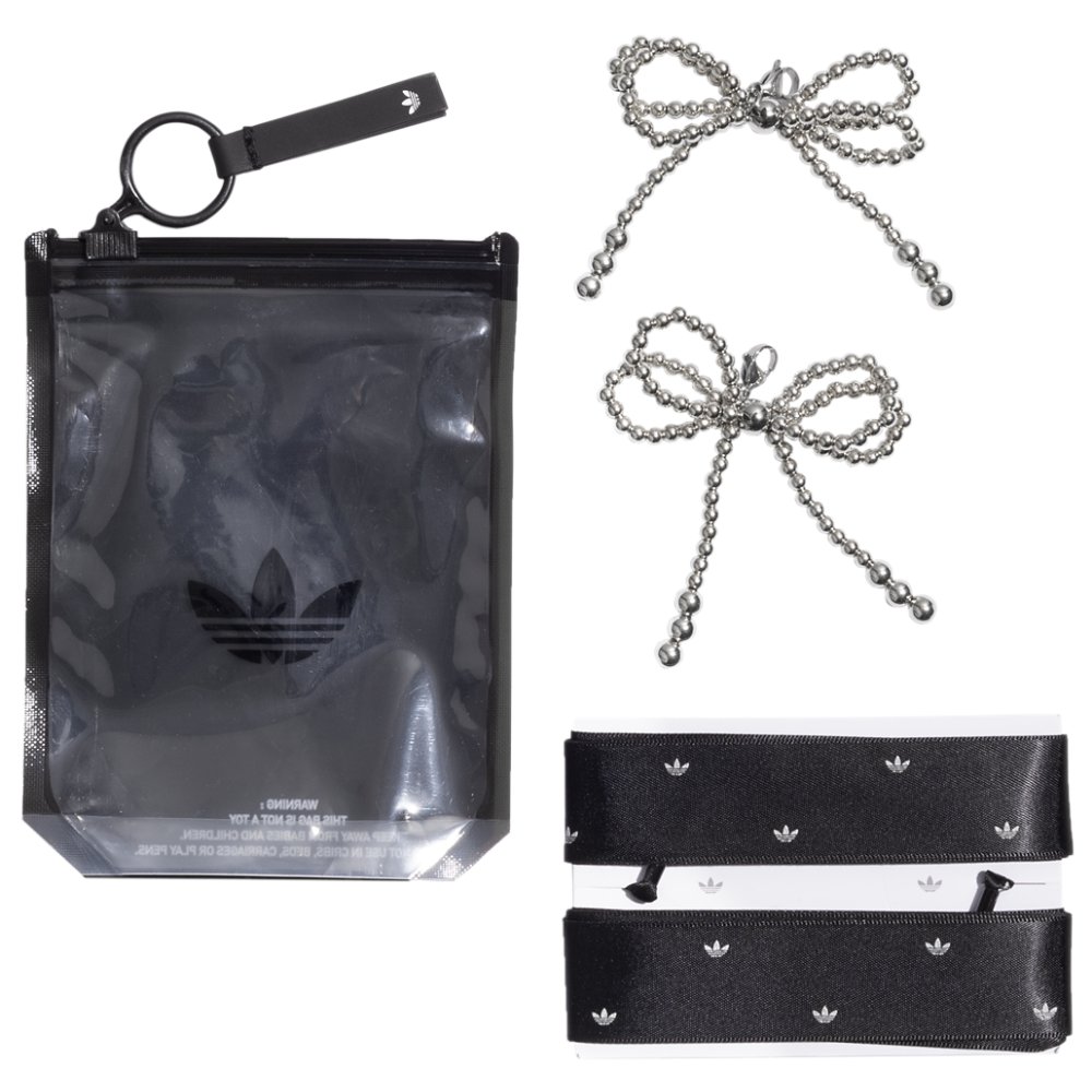 adidas adidas Originals Ribbon Laces & Charms in Black / Black
